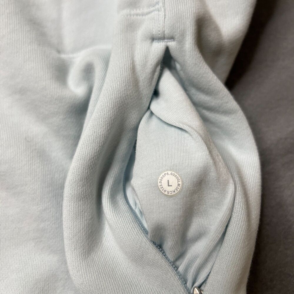 Lululemon French Terry Sweatshirt Men's Large Blue Long Sleeve Half Zip Pullover - Picture 5 of 15